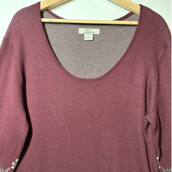 Bob Timberlake Sweater Knit Dress Burgundy Gray Sz XL Aztec Western Southwestern - Picture 3 of 12